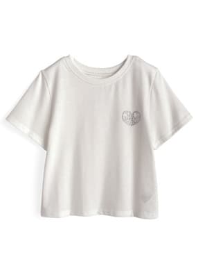 ラインストーンロゴショート丈Tシャツ