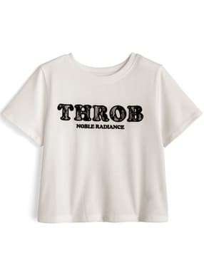 レースロゴ刺繍ショート丈Tシャツ