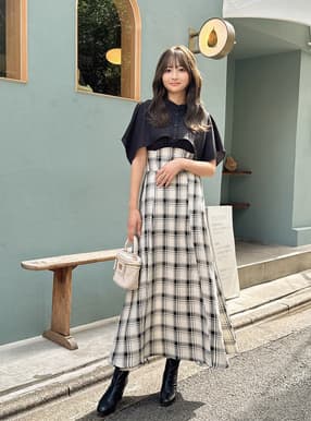 ケープブラウスドッキングワンピース