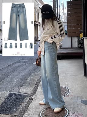バギーデニムパンツ