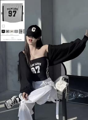 カップ付きナンバーロゴベアトップ