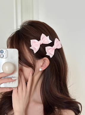 リボンヘアクリップ2点セット