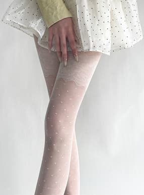 レースダイヤ柄シースルーストッキング
