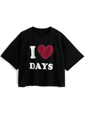 ハートロゴプリントTシャツ