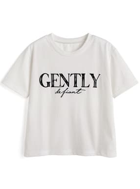 レースロゴ刺繍Tシャツ