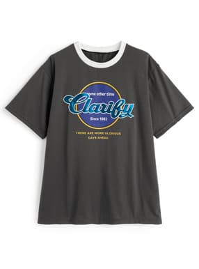 ロゴプリント配色リンガーTシャツ