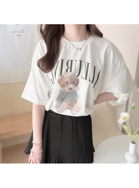 ドッグフォトプリントTシャツ