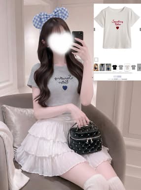 ハートロゴ刺繍Tシャツ