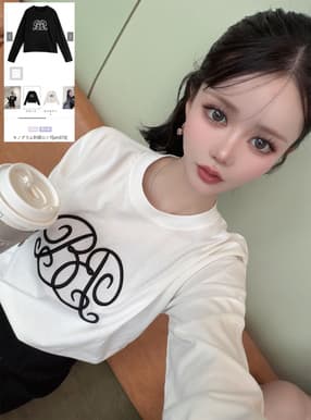 モノグラム刺繍ロンT