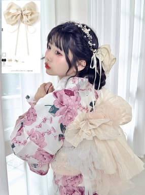 シフォンサテンリボンバレッタ