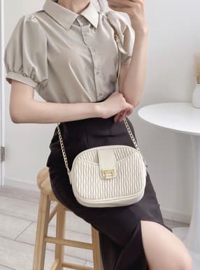チェーンプリーツショルダーバッグ