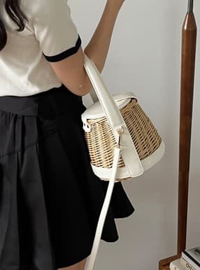 2Wayレザーコンビカゴバッグ