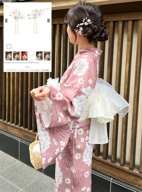 クリアフラワーパールビジューヘアピン2点セット