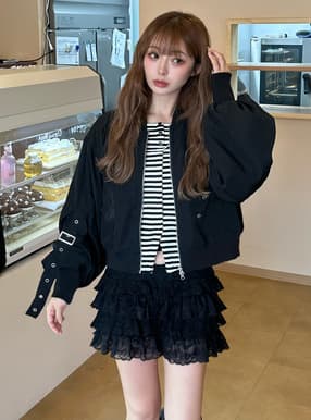 スリーブベルトショート丈ブルゾン