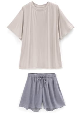 Tシャツ×ショートパンツセットアップ