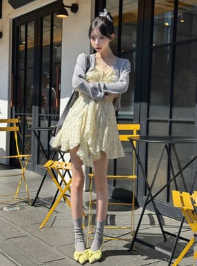 花柄ドロストイレヘムキャミミニワンピース