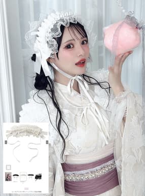 レースフリルリボンヘッドドレス