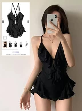 ラッフルフリルワンピース水着