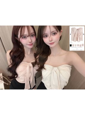 カップ付きビッグリボンベアトップ