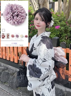 フラワーコサージュヘアクリップ