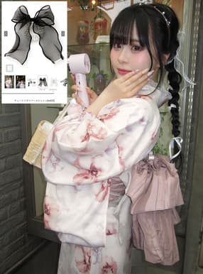 チュールリボンパールシュシュ