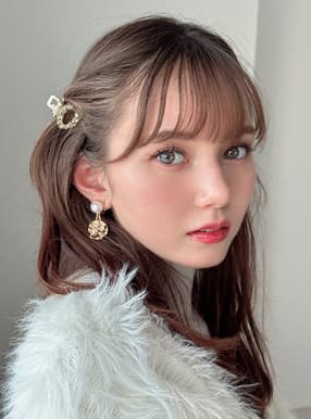 ビジューサークルミニヘアクリップ2点セット