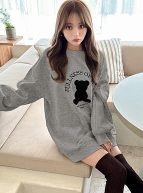 テディベアロゴ刺繍スウェットトップス