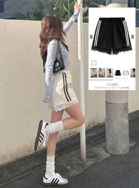 サイドラインレースショートパンツ