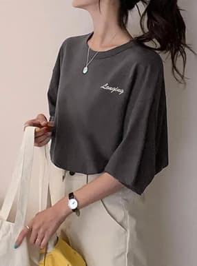 ロゴ刺繍ビッグTシャツ