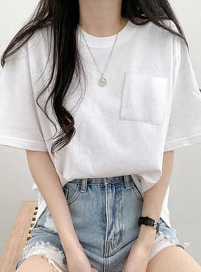 胸ポケット付きビッグTシャツ