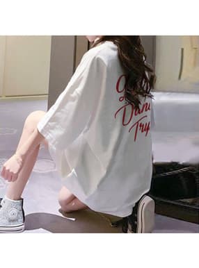 バックロゴプリントTシャツワンピース