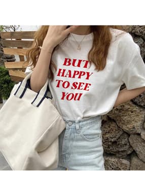 ロゴプリントドロップショルダーTシャツ
