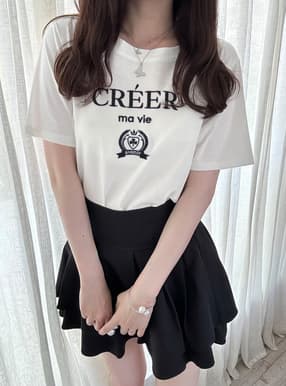 ロゴ刺繍Tシャツ