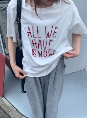 ロゴ刺繍ジャカードTシャツ