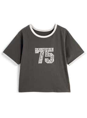 レースナンバリングリンガーTシャツ